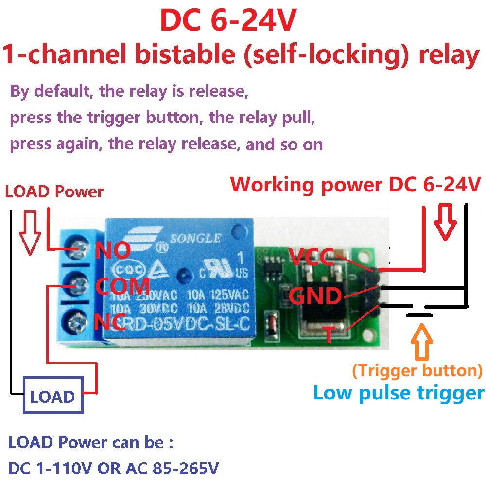 IO25A01 IO25B01 5V 12V 1-4CH Flip-Flop Latch Relay Module Bistable Self-locking Switch Low Pulse Trigger Board For Arduino Smart Home LED Motor