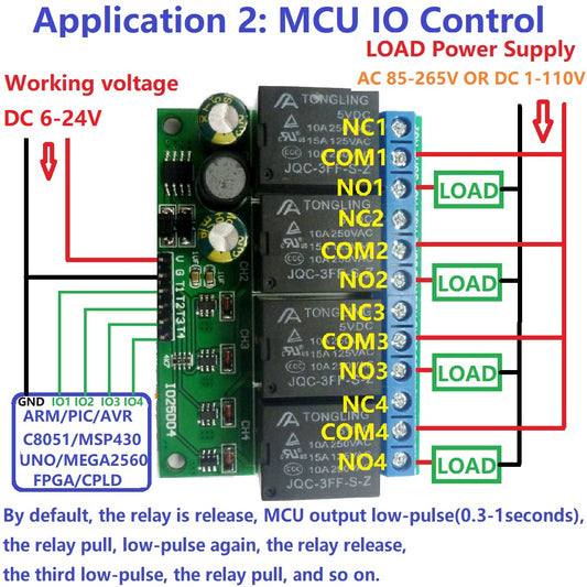 IO25D04 IO25C04 4ch 5V Flip-Flop Latch Relay Module Bistable Self-locking Electronic Switch