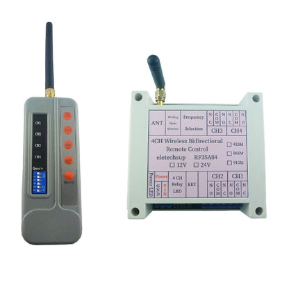 RF35A04 Wireless Bidirectional Remote Control 433M 868M Feedback AES Rolling Code for Gating Crane Garage Door Industrial Manufacturing