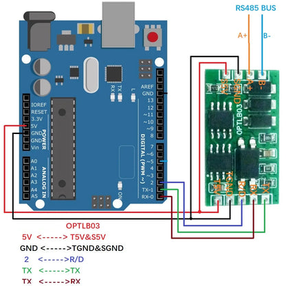 OPTLB03 Industrial Grade UART TTL to RS485 Isolated communication Surge Protection for Arduiuo  MEGA  4 NODEMCU ESP8266