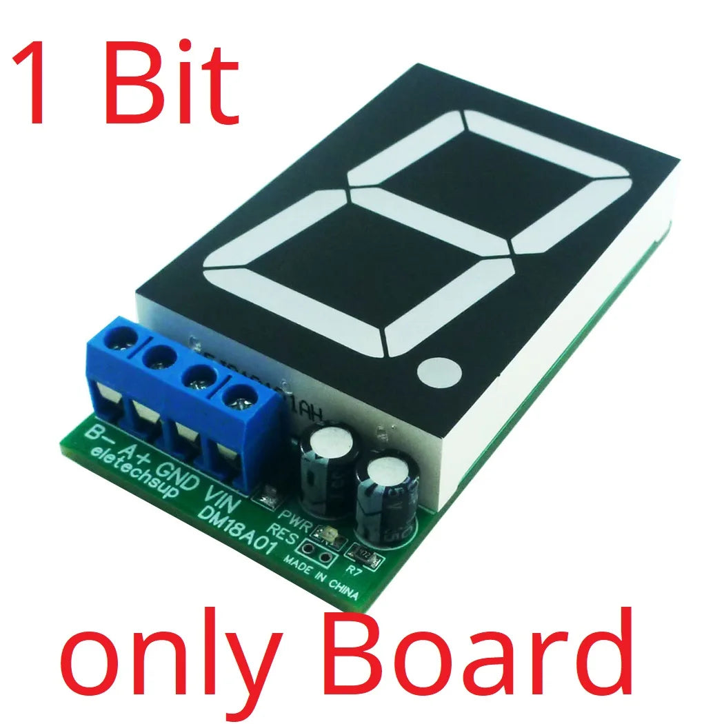 DM18A01 DM18B02 DM18C04 1-4 Bit DC 12V 24V 1.8 inch DIN shell RS485 Modbus RTU Digital Tube LED Board PLC IO Expanding Board