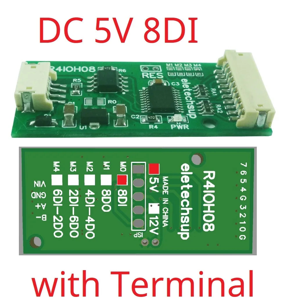 R4IOH08 8DI 8DO 4DI-4DO 2DI-6DO 6DI-2DO Multipurpose RS485 Digital Input Output Module mini PLC IO Dilator DC 12V 24V for Arduino