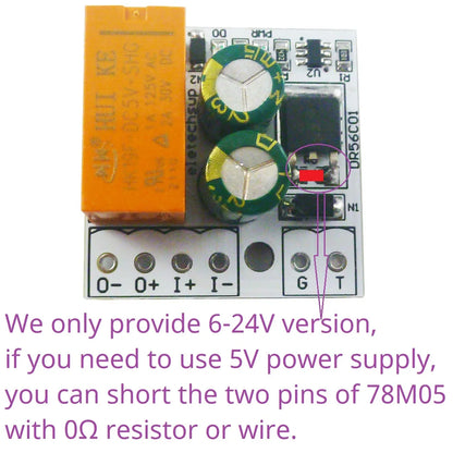 DR56C01 2A Pluggable Terminal Motor Forward Reverse Self-locking Controller DC Polarity Reversal Circuit Bistable DPDT Relay Module
