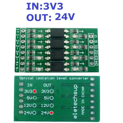OP71A04 4ch 3.3V 5V 12V 24V Digital Logic Level Conversion Module PNP/NPN to NPN Optical Isolation Board for Arduiuo  NANO STM32 AVR