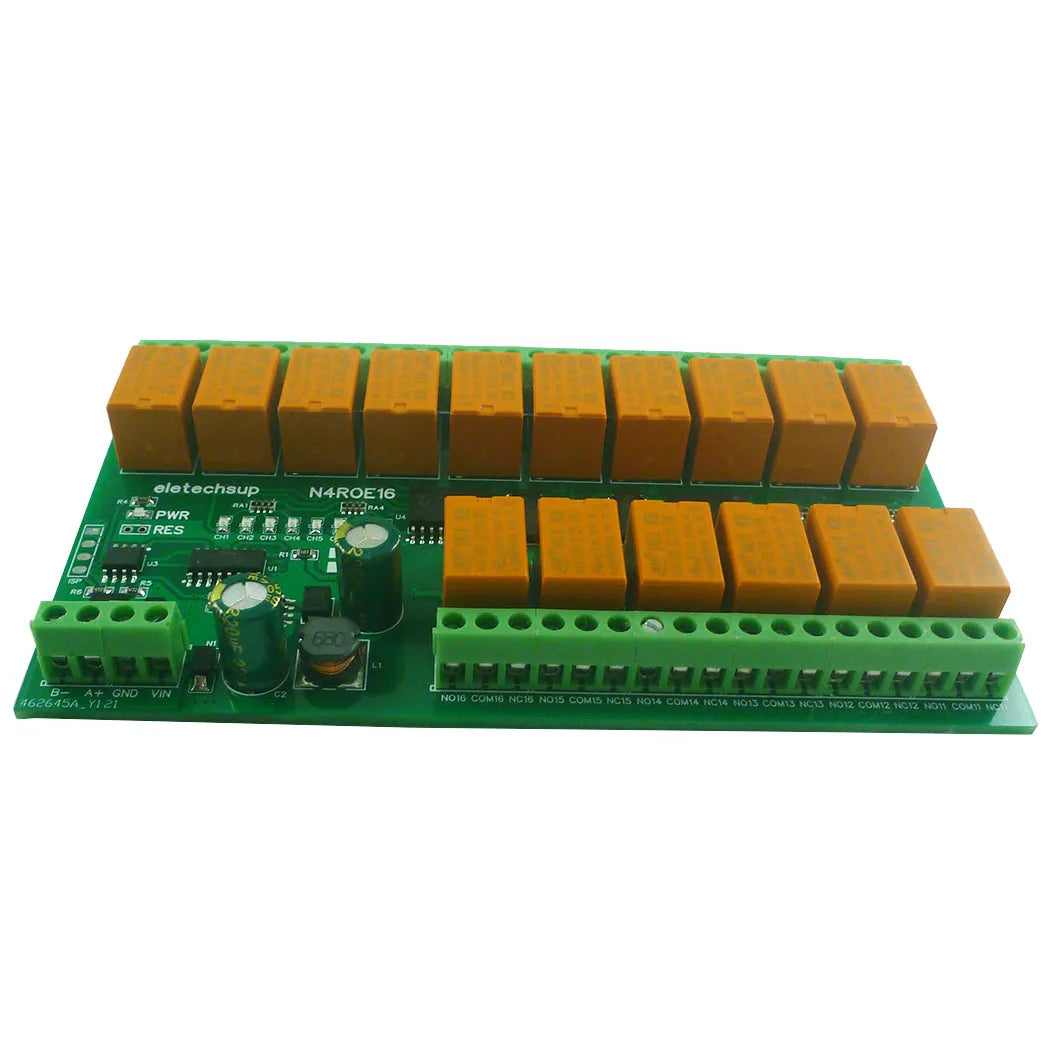 N4ROE16 16CH RS485 Multifunction Relay Module with 3A Switch Digital Output, DC 12V 24V - Integrated Circuit