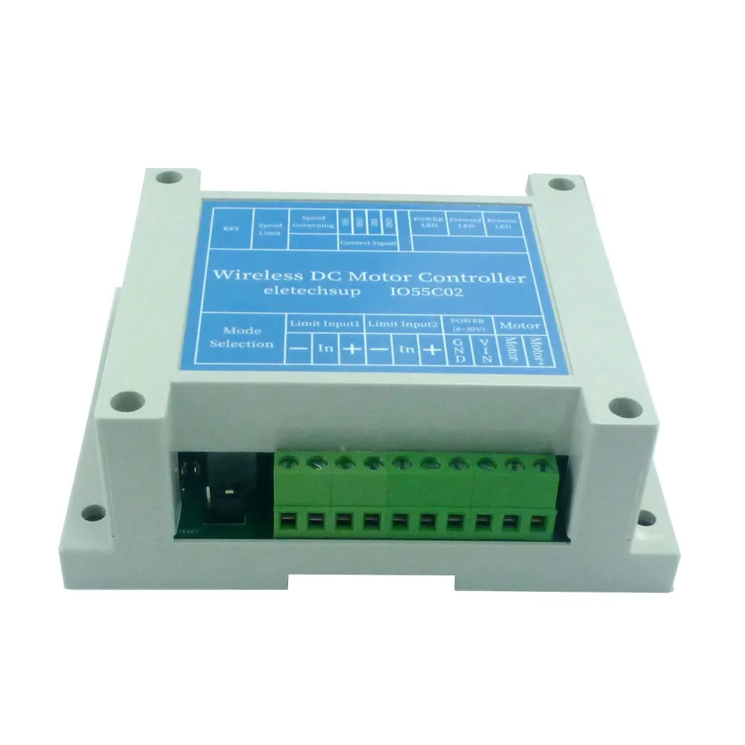 IO55C02 433M Wireless Remote Controller Forward Reverse Limit Speed Board 200W 12V 24V DC Motor Driver Module