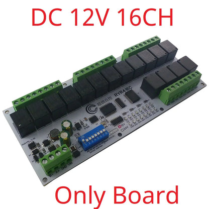 RYR416C 16CH DC 12V 24V Hardware Setup Parameters Modbus Rtu Multifunction RS485 Relay Module PLC HMI IO Expansion Board