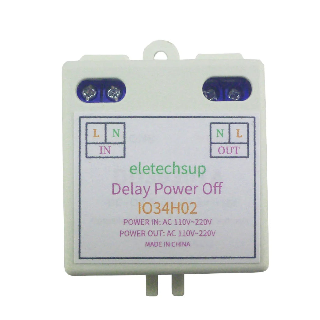IO34H02 110V 120V 220V 50-60HZ AC Time Delay Relay DIP Switch to Set Time Switch for Light Fan Small Power Water Pump Automatic Door