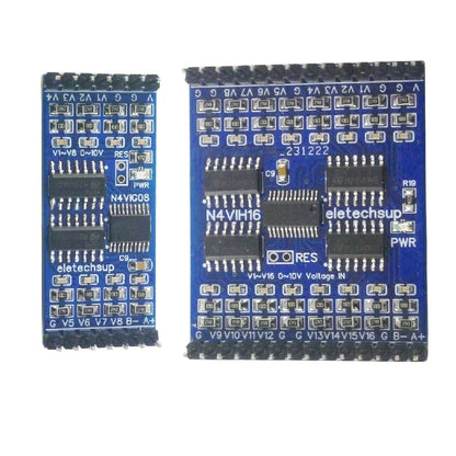 N4VIH16 16AI 0-5V 0-10V 4-20MA 0-20MA Current/Voltage Analog Acquisition RS485 Modbus RTU ADC Module DC 5V 12V 24V mini PinBoard