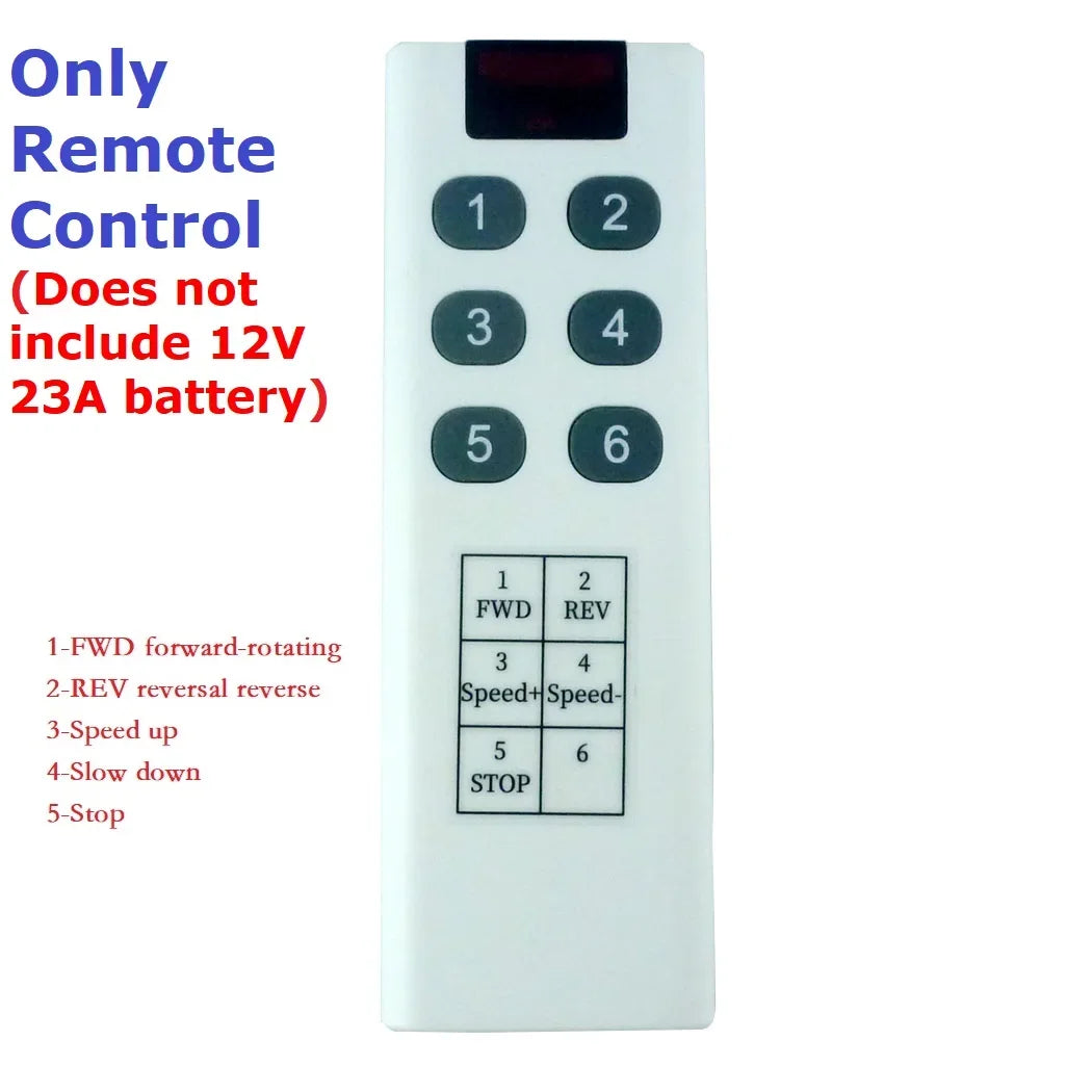 IO55C02 433M Wireless Remote Controller Forward Reverse Limit Speed Board 200W 12V 24V DC Motor Driver Module