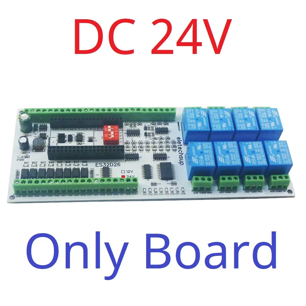 ES32D26 2AO-8AI-8DI-8DO ESP32 Wifi Network Relay Board 4-20MA 0-10V Digital Analog Input Output Module for Smart Switch IOT Simple PLC