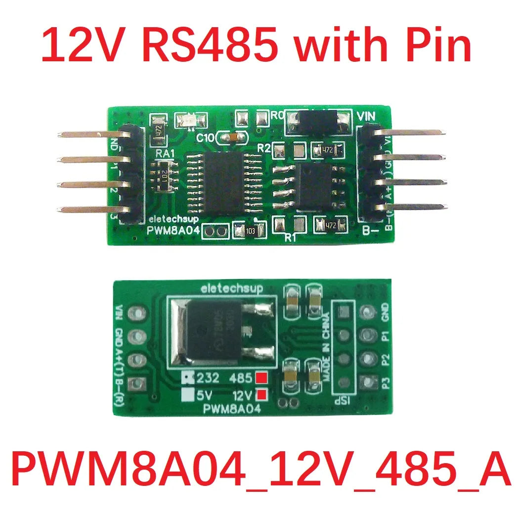 PWM8A04 3Ch RS485 to PWM Square Wave Pulse Generator 1Hz-20kHz Frequency Duty Cycle Adjustable DC 5V 12V