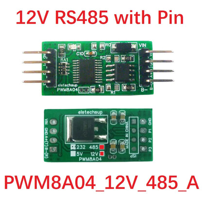 PWM8A04 3Ch RS485 to PWM Square Wave Pulse Generator 1Hz-20kHz Frequency Duty Cycle Adjustable DC 5V 12V