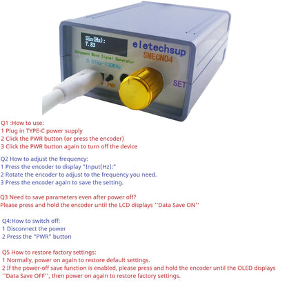 SMECN04 Christmas Halloween Gifts 7.83 Schumann Resonance 0.01-100K Adjustable Sine Wave Generator for Improving Sleep Relax Heathly