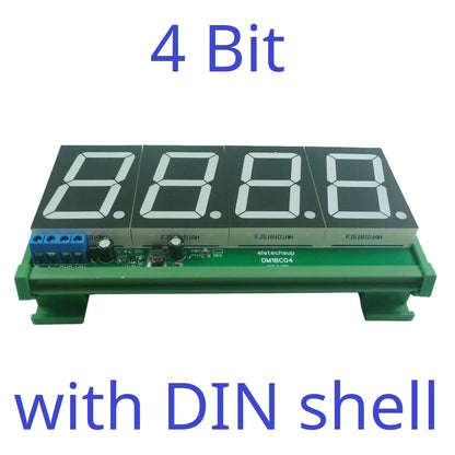 DM18A01 DM18B02 DM18C04 1-4 Bit DC 12V 24V 1.8 inch DIN shell RS485 Modbus RTU Digital Tube LED Board PLC IO Expanding Board