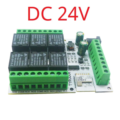 TYROD06 6 DI-DO DC 5V/12V/24V IOS Android Smart Wifi Relay 2.4G RF Remote Control IOT Switch NPN IN Dry Contact Out Tuya Smart Life APP