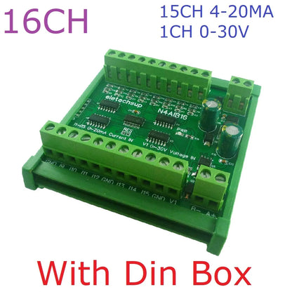 N4AIA08 N4AIB16 N4AIC24 22CH 4-20MA Current & 2CH 0-30V Voltage Input RS485 AI Module 24CH 12-bit ADC Collector Board MODBUS RTU PLC IO