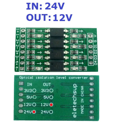 OP71A04 4ch 3.3V 5V 12V 24V Digital Logic Level Conversion Module PNP/NPN to NPN Optical Isolation Board for Arduiuo  NANO STM32 AVR