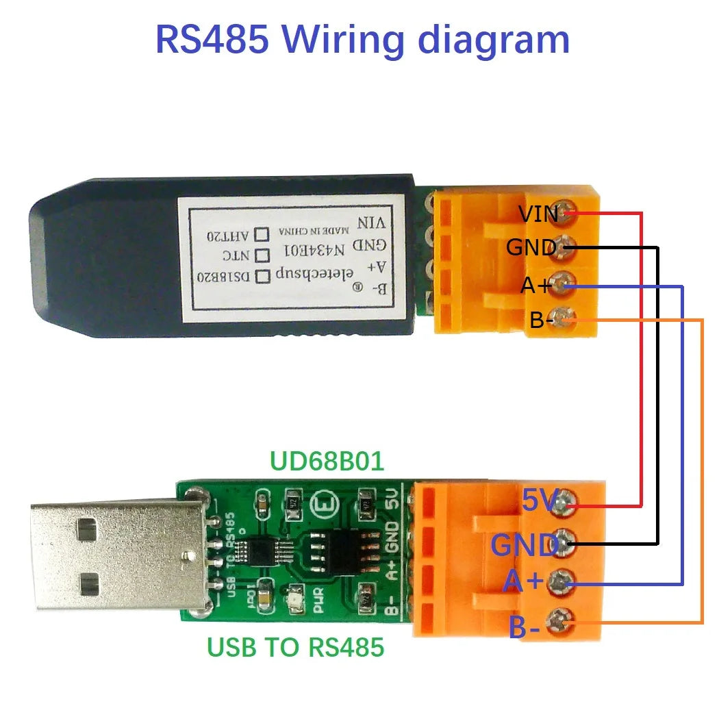 N434E01 Temperature and Humidity Transmitter Detection Sensor Module Modbus DS18B20/NTC/AHT20 replace SHT20 SHT30 RS485 Analog Signal