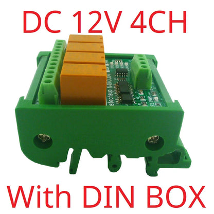 N4ROC04 DC 12V 24V 4ch Mini Modbus Rtu 3A Relay Module PLC Intermediate Relay I/O Expansion Board NC COM NO Port N4ROC04