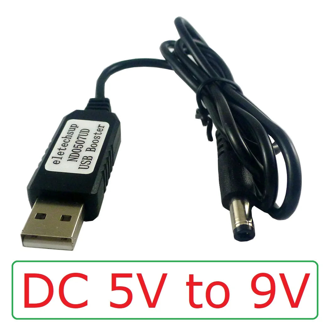 ND0507UD 5V to 9V/12V USB A to DC 5.5*2.1mm Boost DC-DC Conerter Voltage Step-up Cable for Arduiuo  MEGA2560 Wifi Router Mobile Power