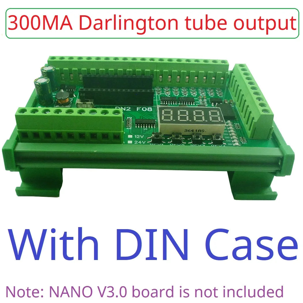 DN24F08 DN23E08 8AI-8DI-8DO Multifunction IO Expanding Module for ARDUINO NANO V3.0 RS485 Modbus RTU Open PLC LED Current Voltage Sensor