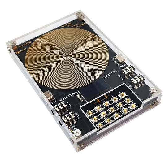SMKYF34  Schumann Generator 0.01HZ-500KHZ High-precision  4 External Antenna Interface Cascadeable 7.83 Equipment OLED Display Timer