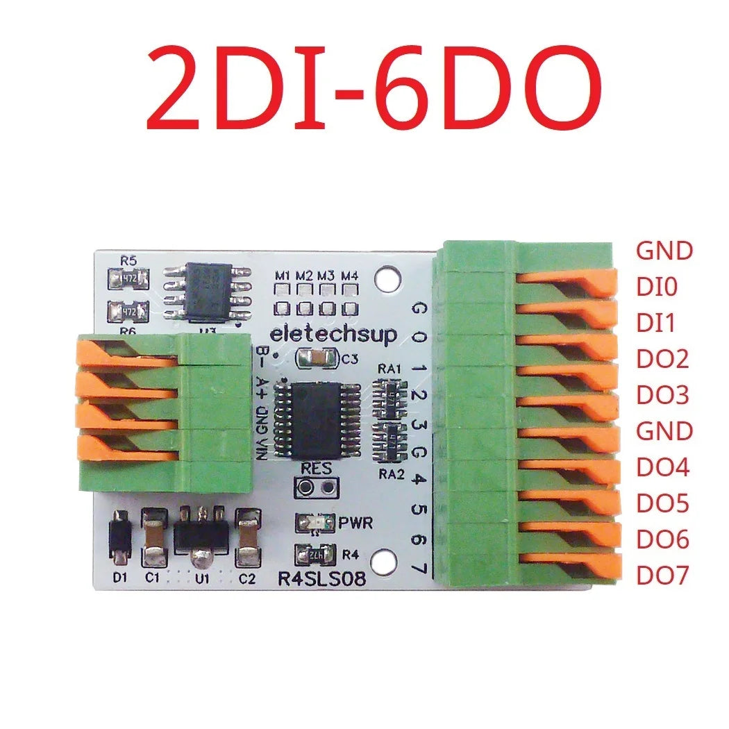 R4SLS08 8CH Multipurpose RS485 Modbus Rtu Digital IO Module 141R Spring Terminal Block Master-slave Digital Collection Control R4SLS08