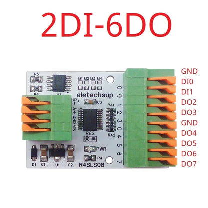 R4SLS08 8CH Multipurpose RS485 Modbus Rtu Digital IO Module 141R Spring Terminal Block Master-slave Digital Collection Control R4SLS08