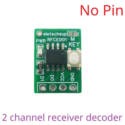 RFCE001 Mini 2CH 433M UHF Wireless Receiver PT2262 2264 EV1527 Decoder ASK OOK Learning Fixed Code Decoding Module Smart Home Automation