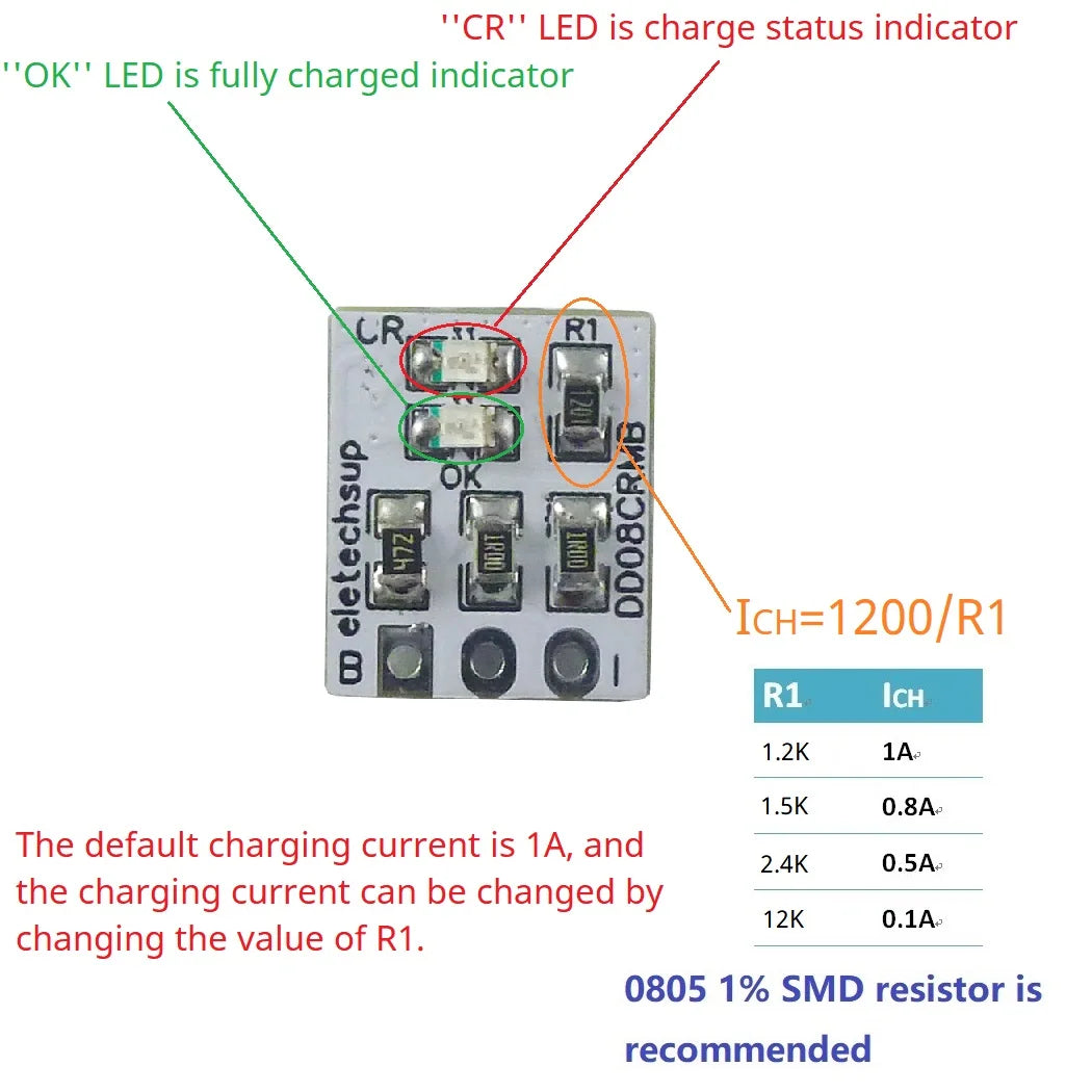 DD08CRMB Trickle/Constant Current/Constant Voltage Multifunctional Lithium Battery Charge Manager 1A 4.2V Li-ion/Li-Po Charger DD08CRMB
