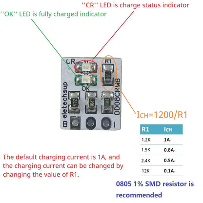 DD08CRMB Trickle/Constant Current/Constant Voltage Multifunctional Lithium Battery Charge Manager 1A 4.2V Li-ion/Li-Po Charger DD08CRMB