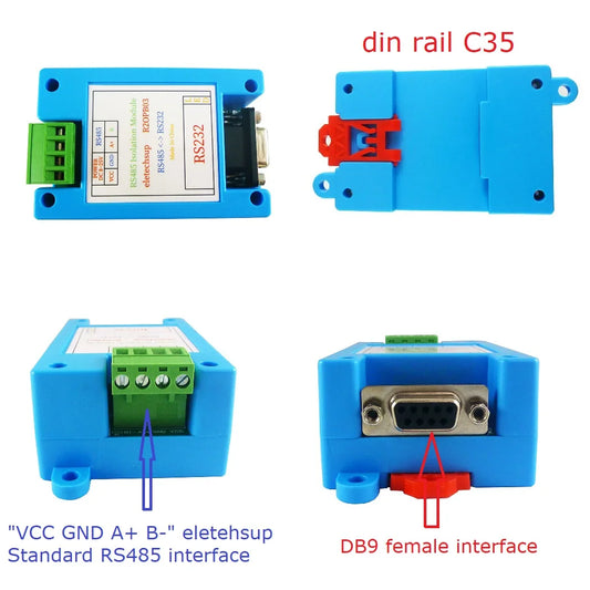 R2OPB03 RS485 to RS232 Isolator Converter Serial Port Printer Networking Module PC STM32 MCU Development Board Debugger