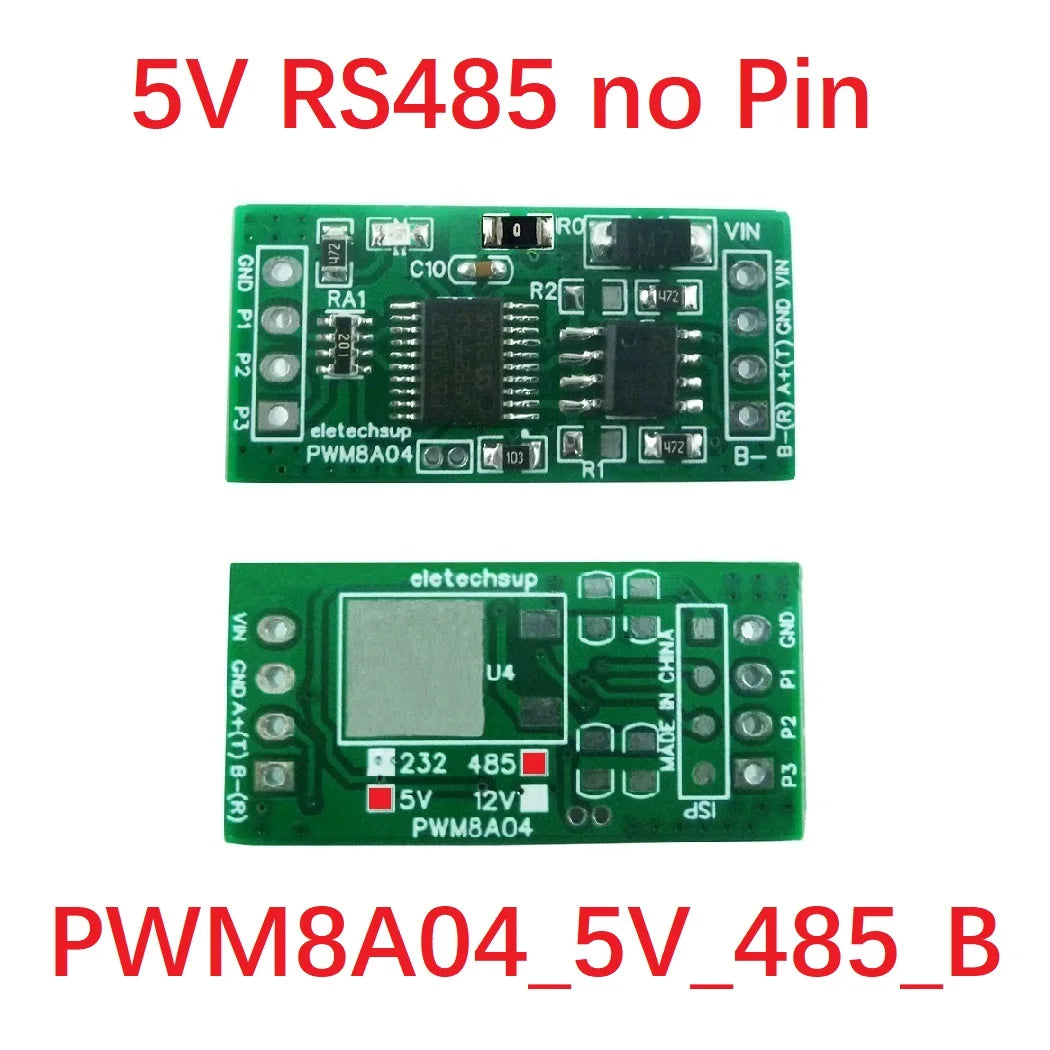 PWM8A04 3Ch RS485 to PWM Square Wave Pulse Generator 1Hz-20kHz Frequency Duty Cycle Adjustable DC 5V 12V
