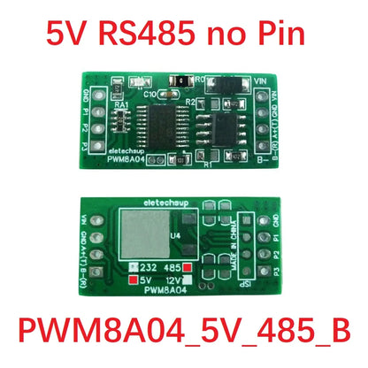 PWM8A04 3Ch RS485 to PWM Square Wave Pulse Generator 1Hz-20kHz Frequency Duty Cycle Adjustable DC 5V 12V