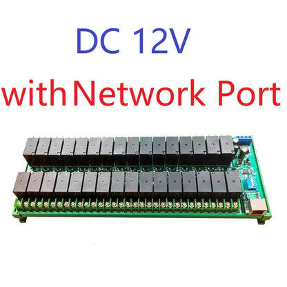 R4D5E32 32Ch DC 12V 24V 20A High Current Ethernet/RS485 Relay Module RJ45 Network Port TCP/IP Modbus RTU Board