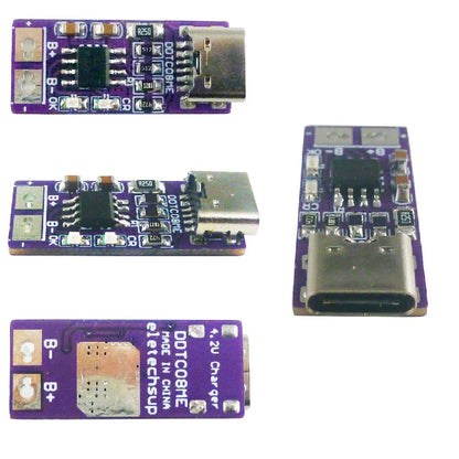 DDTC08ME Ultra-Small Type-C Li-ion Li-Po Lithium Battery Charging Module PD QC FCP USB 18650 TP4056 1A Charger