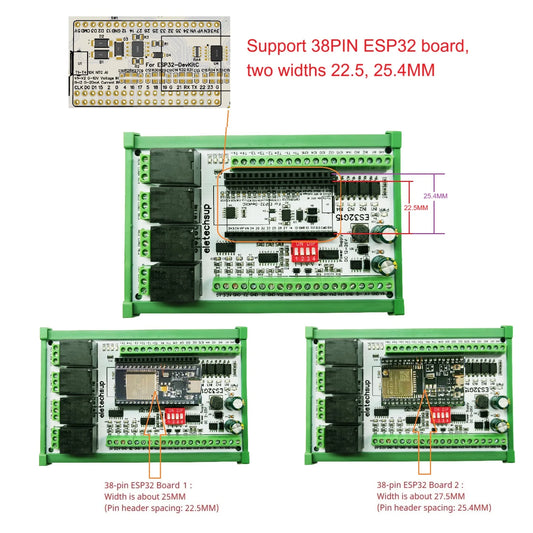 ES32G15 ESP32-DevKitC Smart Home Expansion Board NTC Temperature Collection Current Voltage Input Output Relay Switch for Arduino MQTT