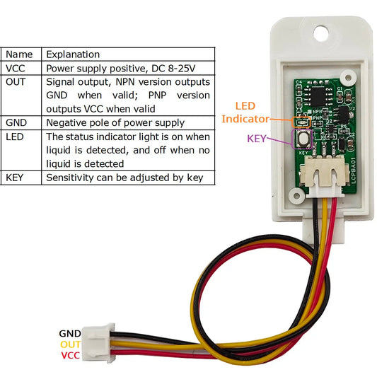 LCPBA01 DC 9V 12V 24V Non Contact Liquid Level Sensor Liquid Detection Switch Controller Water Level Detector Water Level Sensor