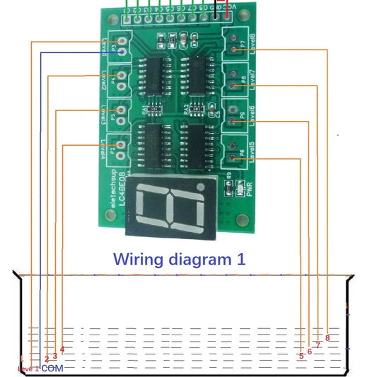 LC4BE08 DC 5V 8 Port Water Level Detect Display Board Liquid  Controller Sensor Switch Module for Arduiuo  MEGA2560 NANO MCU STM32