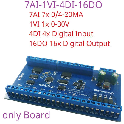 N4A7K16 N4A8I16 Digital Analog Mixed Acquisition Module with 24CH RS485 Remote I/O and 0-20MA 4-20MA Support