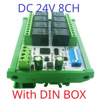 RYR408B 8CH DC 12V 24V Modbus Relay Module(DIP Switch Set Parameters)