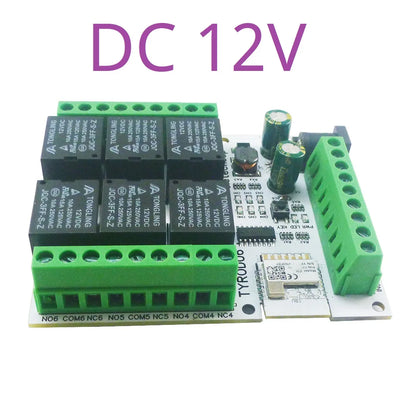 TYROD06 6 DI-DO DC 5V/12V/24V IOS Android Smart Wifi Relay 2.4G RF Remote Control IOT Switch NPN IN Dry Contact Out Tuya Smart Life APP