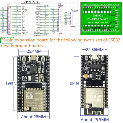 DNESA30 DNESP32 Din Rail Mounting DIN35 C45 Rail ESP32 Base Plate 3.96 Terminal Screw Terminal Block Adapter Module for Arduino Wifi BT IOT DIY