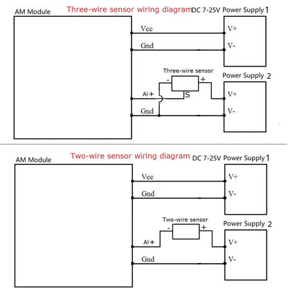 AMVIF08 AMAIE08 DC 12V-24V 8AI 8VI 4-20MA /0-10V to RS485 Current/Voltage ADC Collector Read Capture Module MODBUS RTU PLC Board
