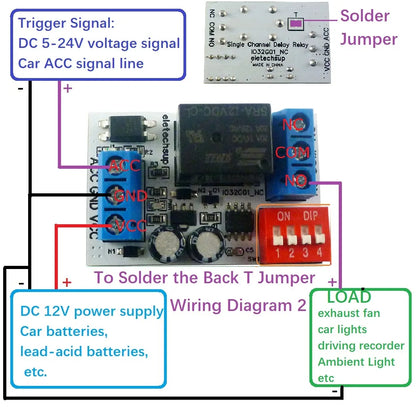 IO32G01 Delayed Shutdown Light-off Module After The Car Is Turned Off NC COM NO Relay Board