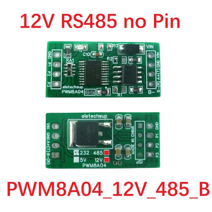 PWM8A04 3Ch RS485 to PWM Square Wave Pulse Generator 1Hz-20kHz Frequency Duty Cycle Adjustable DC 5V 12V