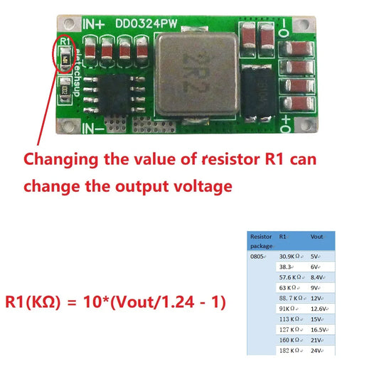 DD0324PW 25W Mini Size High-power 2-5Cell Battery Multiplier 3.7V 4.2V to 8.4V 12.6V 16.8V 21V DC-DC Boost Converter Module 5V 12V 15 24V