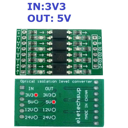 OP71A04 4ch 3.3V 5V 12V 24V Digital Logic Level Conversion Module PNP/NPN to NPN Optical Isolation Board for Arduiuo  NANO STM32 AVR