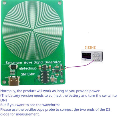 SMFEM01  Mini 7.83Hz Pure Sine Wave Schumann Resonances SR Signal Generator Earth Resonance Wave Booster